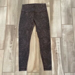 Lululemon Wunder Train HR Leggings Size 10 Denim Wash Print Dusky Lavender 25.5”
